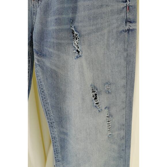 CJ Black Premium Men's Bootcut Distressed Embroidered Pocket Trim Jeans SZ 32X32 - Picture 7 of 16